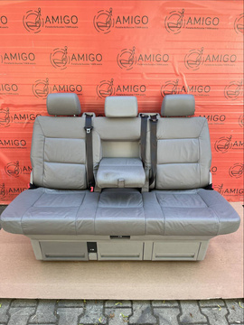 Bench rear triple seat VW T5 grey leather Multivan Caravelle t6