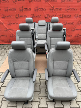 SET Driver passenger swivel Bench rear triple seat leather grey VW T5.1 T5 Multivan Caravelle