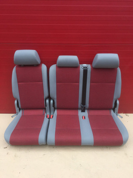 Seat rear bench double VW Caddy second row red grey