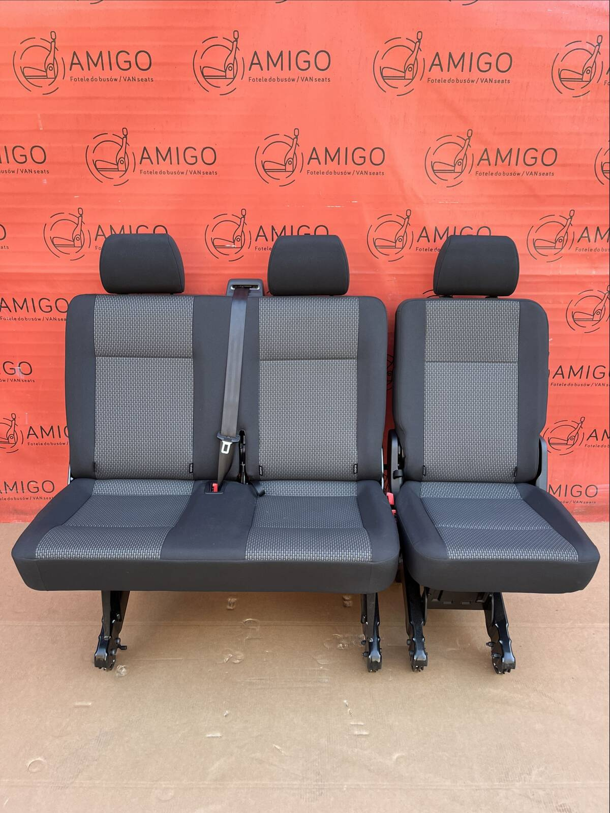 Bench rear triple seat VW T6.1 T6 T5 Transporter BRICKS single + double RHD