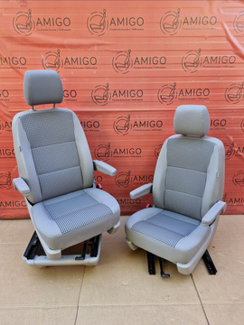 Fotele przód obrotowe VW T6 kierowcy pasażera VISITAMO podgrzewane airbagt5
