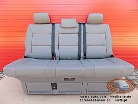 VW T5 Sitzbank Multivan Sitz Schlafsitzbank Schlafbank Grau Leder