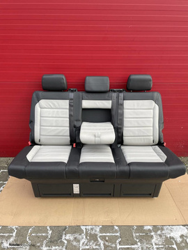 Kanapa VW T5 T6 Multivan skóra czarna szary moonrock SAVONA