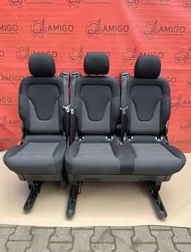 Rear bench seat 2+1 Mercedes V-class W447 Black Santos