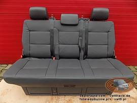 Kanapa fotel trzyosobowy VW T5 T5.1 Multivan skóra antracytowa