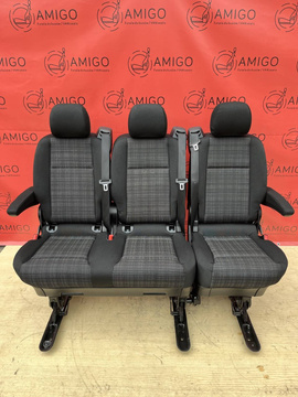 Kanapa dwuosobowa tylna + koziołek UK Mercedes Vito V W447