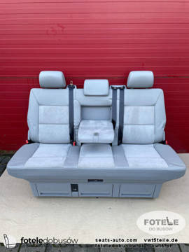 Bench rear triple seat VW T5 grey leather alcantara Multivan Caravelle t6