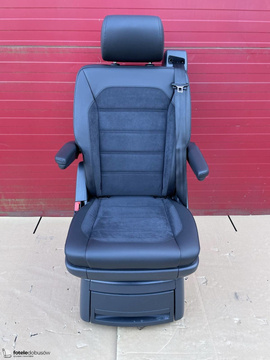 VW T6 Sitz Multivan Hinten Einzelsitz Schwarz Leder Alcantara ISOFIX T5