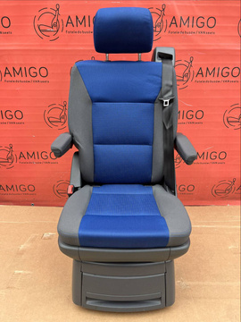 VW T5 Sitz Multivan Hinten Einzelsitz Anthrazite Blau Duo ISOFIX T6