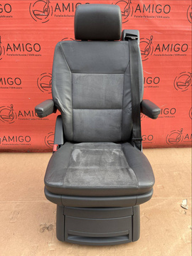 Seat single VW T5 Multivan Caravelle anthracite leather with alcantara rear t6
