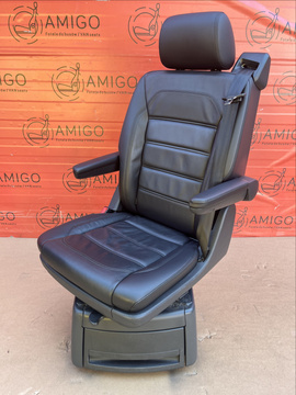 VW T6 Drehsitz Multivan Sitz Hinten Einzelsitz Leder Schwarz titan ISOFIX T5