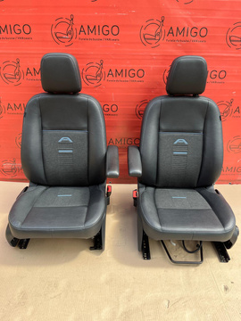 Fotele kierowcy i pasażera Transit Custom ACTIVE Casual/Glacier Salerno Skóra Airbag 2013-23
