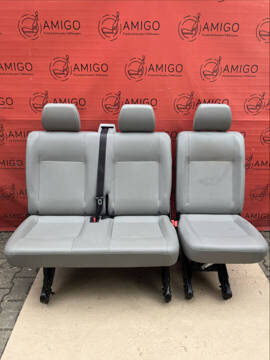 VW T5.1 T5 SET Sitzbank hinten Doppel Einzelsitz Grau 2. Reihe + Gurte Halterungen Isofix RHD