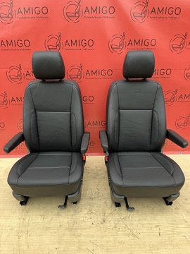 Driver passenger Captain seats seat VW T6 Black leather Caravelle t5
