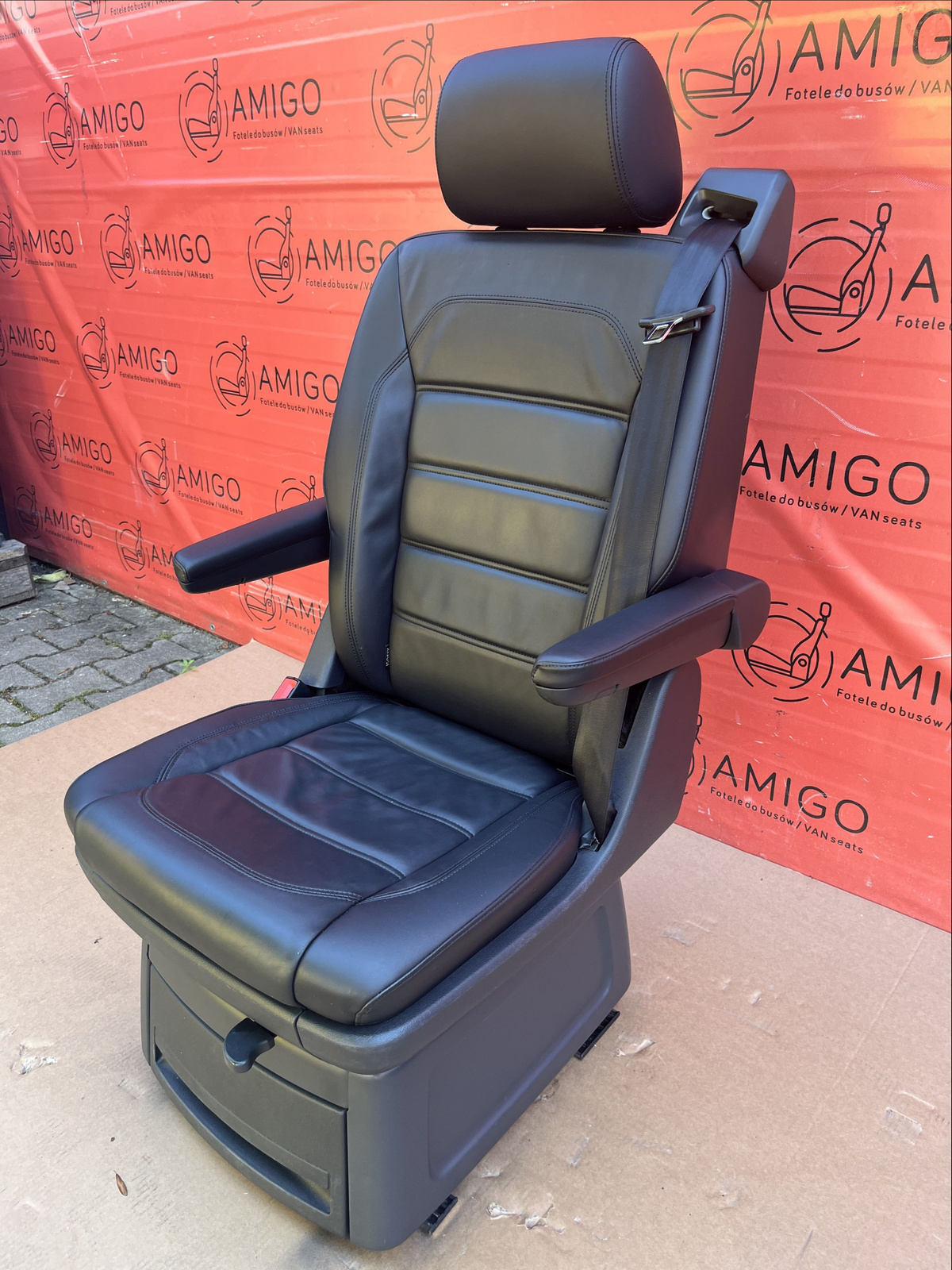 VW T6 Drehsitz Multivan Sitz Hinten Einzelsitz Leder Schwarz titan ISOFIX T5