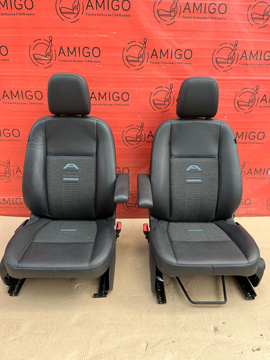 Fotele kierowcy i pasażera Transit Custom ACTIVE Casual/Glacier Salerno Skóra Airbag 2013-23