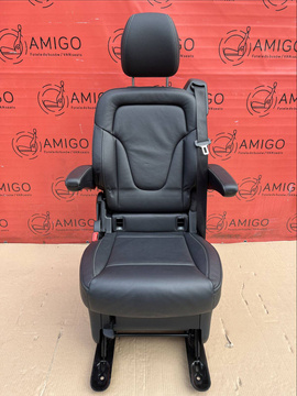 Fotel pojedynczy tylny Mercedes V Klasa W447 Skóra Lugano Czarna