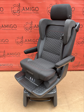 VW T6 T6.1 Drehsitz Multivan Sitz Hinten Einzelsitz Schwarz titan JOIN T5 mit Kindersitz