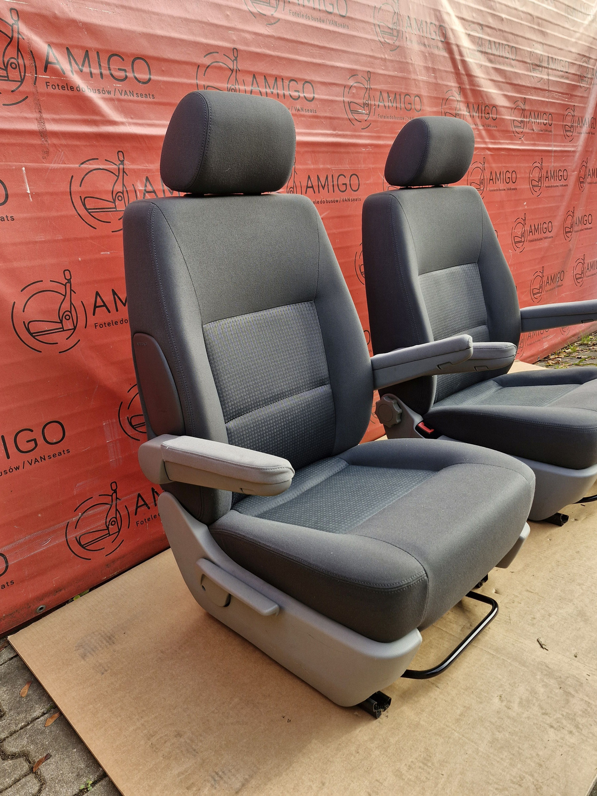 Driver passenger Captain seats seat VW T5 grey DUO Caravelle