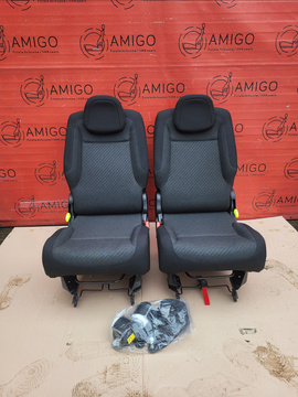 Fotele do trzeciego rzędu komplet pasy Berlingo Doblò Combo Partner Rifter ProAce City
