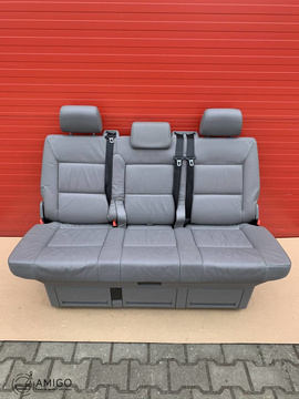 VW T5 Sitzbank Multivan Sitz Schlafsitzbank Schlafbank GRAU Leder T6