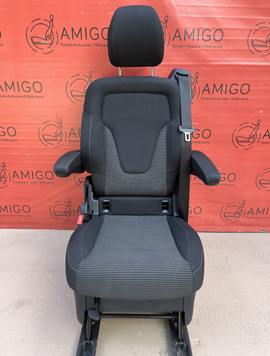 Seat single rear Mercedes V-class W447 Black Santos