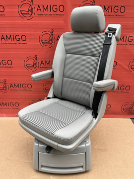 VW T6 Drehsitz Multivan Sitz Hinten Einzelsitz VISITAMO Grau ISOFIX T5