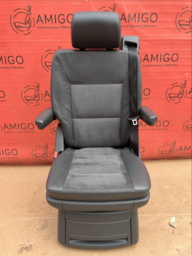 VW T5 Sitz Multivan Hinten Einzelsitz Anthracite Leder Alcantara ISOFIX T6