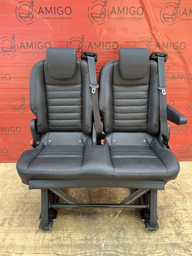 Seat Ford Transit Custom bench rear seat double Dark Palazzo Salerno Leather