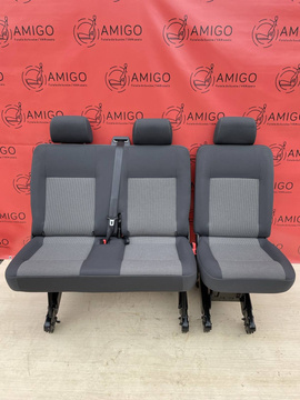 Fotel dwuosobowy dwójka tył + koziołek VW T5.1 GP Timo RHD