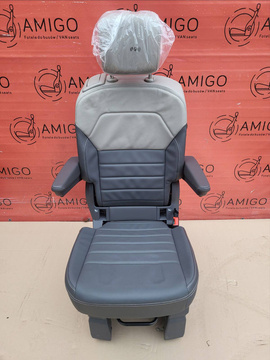 Fotel tylny NOWY VW Multivan pojedynczy podłokietniki T7 Skóra Savona Prawy