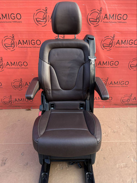 Mercedes V-Klasse W447 Leder Nappa Maron Braun Einzelsitz Hinten beluftet beheizt